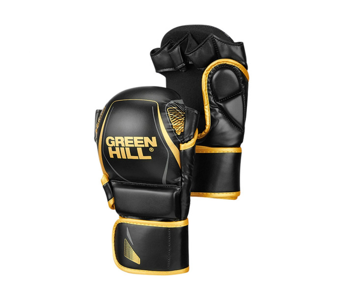 Перчатки ММА Green Hill p.S чёрно-золотые